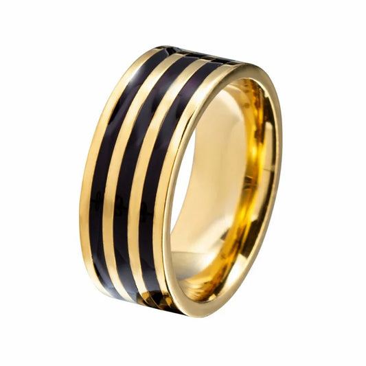 MCROONS black enamel men's ring detail