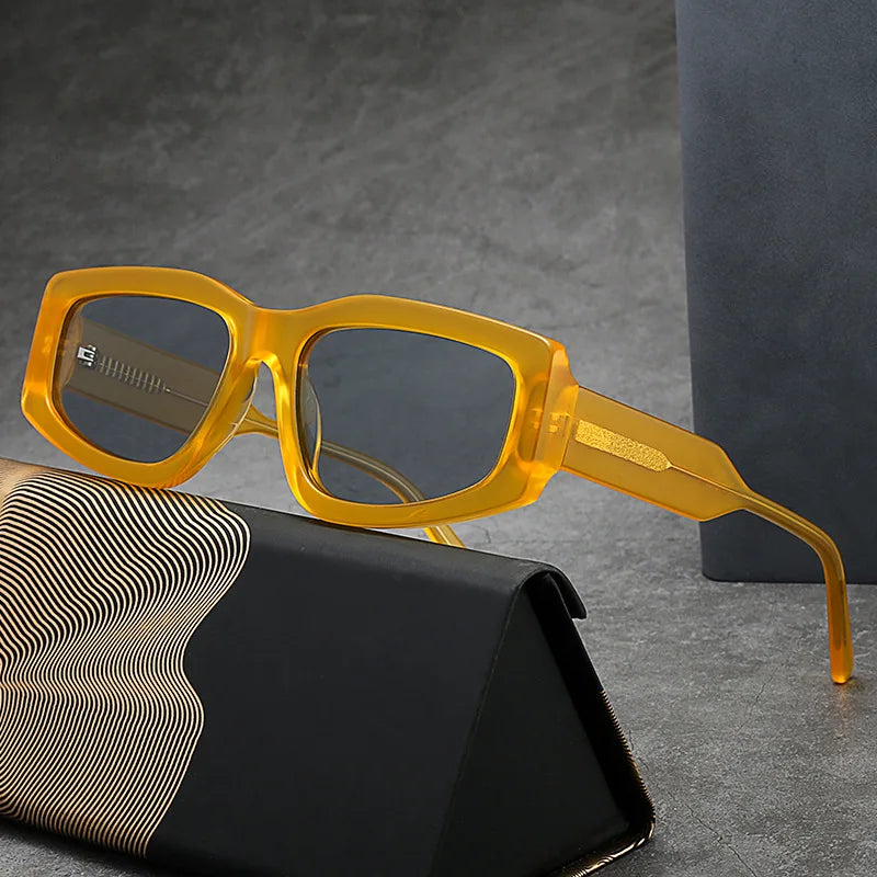 Unisex round geometric acetate eyeglasses by MCROONS with anti-radiation lenses, stylish and lightweight for everyday wear.