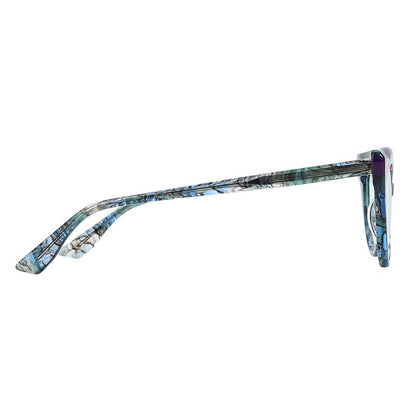 MCROONS Burgundy Cat-Eye Glasses side view