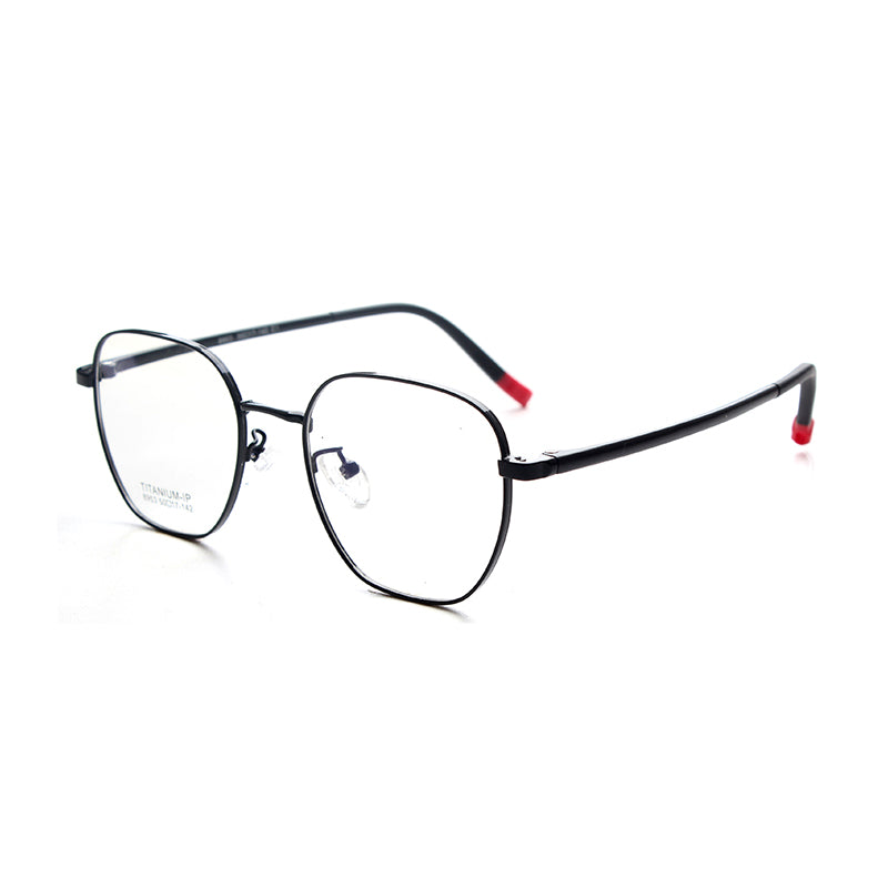 MCROONS Kids Silver Geometric Glasses — Black Temple Modern Stainless Frames | Boys and Girls | Silver, Rose Gold, Pink and Black