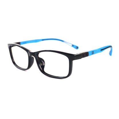 Kids MCROONS light purple silicone rectangular eyeglasses for boys and girls, comfortable and whimsical, also available in multiple colors.